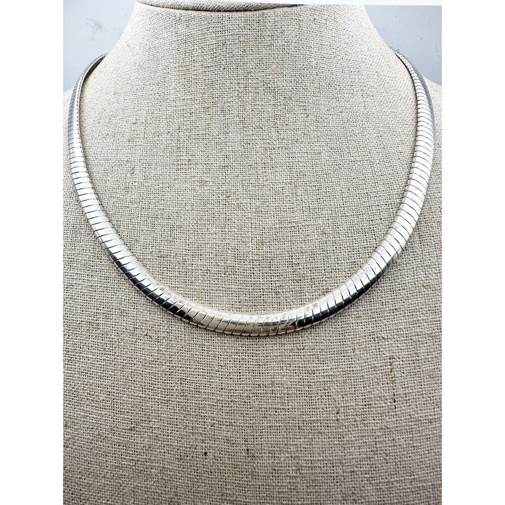 MILOR ITALIAN 925 STERLING SILVER 5.5mm. OMEGA CHAIN NECKLACE 18"